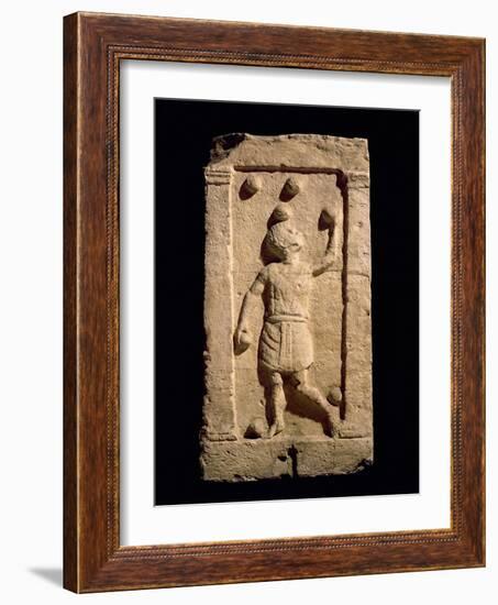 Relief Depicting a Juggler from the Stela of Settimia Spica (Stone)-Roman-Framed Giclee Print