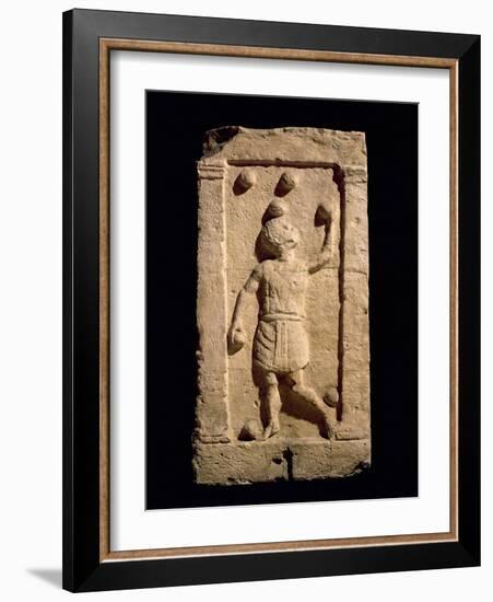 Relief Depicting a Juggler from the Stela of Settimia Spica (Stone)-Roman-Framed Giclee Print