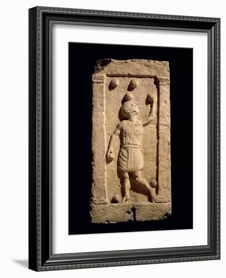 Relief Depicting a Juggler from the Stela of Settimia Spica (Stone)-Roman-Framed Giclee Print