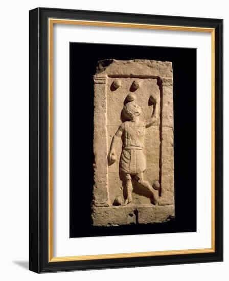 Relief Depicting a Juggler from the Stela of Settimia Spica (Stone)-Roman-Framed Giclee Print