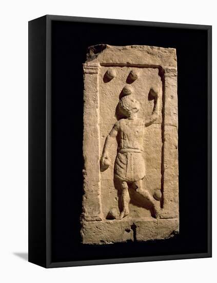 Relief Depicting a Juggler from the Stela of Settimia Spica (Stone)-Roman-Framed Premier Image Canvas