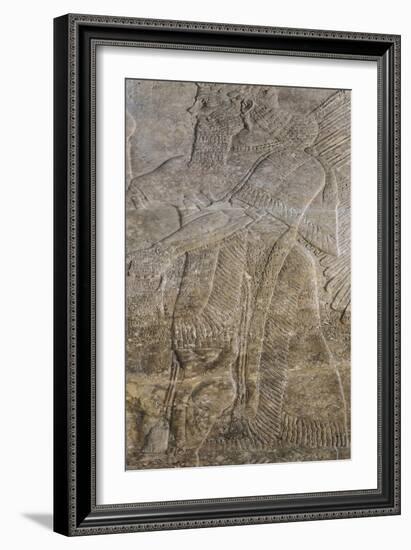 Relief Depicting a Winged Genie, from the Palace at Nimrud (Kalah) (Gypsum)-null-Framed Giclee Print