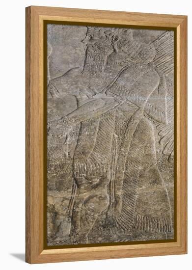 Relief Depicting a Winged Genie, from the Palace at Nimrud (Kalah) (Gypsum)-null-Framed Premier Image Canvas