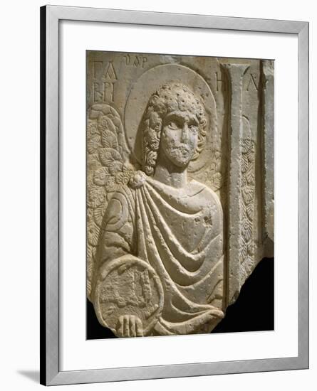 Relief Depicting Archangel Gabriel, Early Christian Period, 6th Century-null-Framed Giclee Print