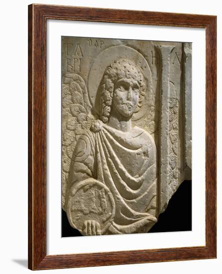 Relief Depicting Archangel Gabriel, Early Christian Period, 6th Century-null-Framed Giclee Print