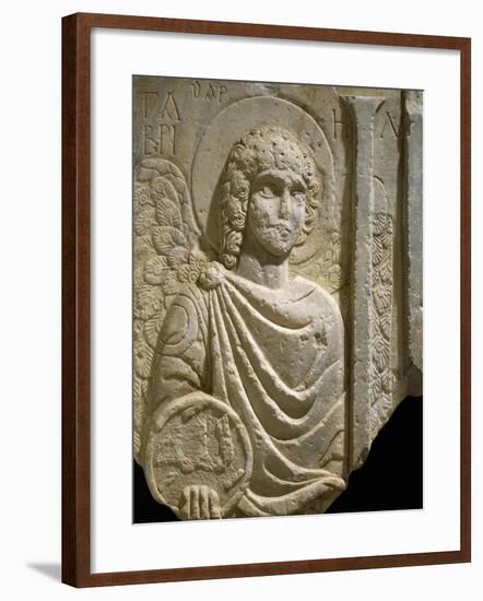 Relief Depicting Archangel Gabriel, Early Christian Period, 6th Century-null-Framed Giclee Print