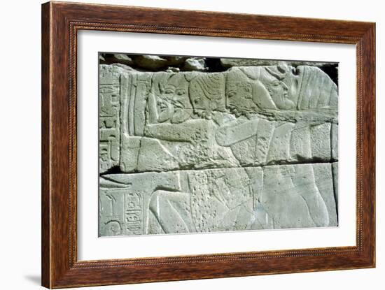 Relief depicting captives of war, Temple of Amun, Karnak, Egypt. Artist: Unknown-Unknown-Framed Giclee Print