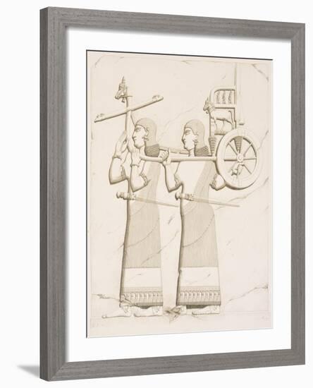 Relief Depicting Carriage Bearers, from Monuments of Nineveh by Paul-Emile Botta, 1849-null-Framed Giclee Print