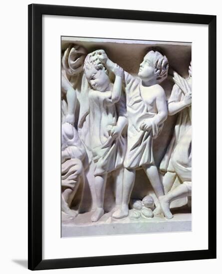 Relief Depicting Fight Between Children-null-Framed Giclee Print