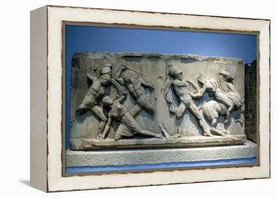 Relief Depicting Greek Soldiers Fighting Amazons-null-Framed Premier Image Canvas