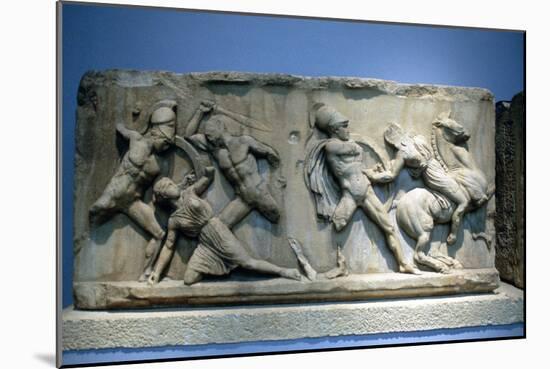 Relief Depicting Greek Soldiers Fighting Amazons-null-Mounted Photographic Print