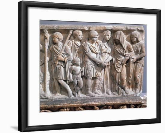 Relief Depicting Jason and Medea Making Peace-null-Framed Giclee Print