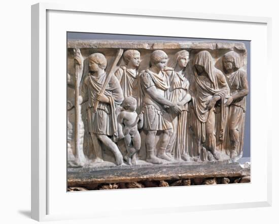 Relief Depicting Jason and Medea Making Peace-null-Framed Giclee Print