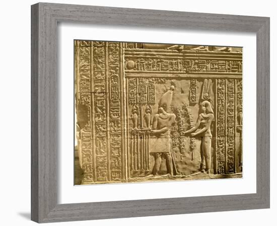 Relief Depicting Ptolemy Viii Euergetes Ii-Egyptian Ptolemaic Period-Framed Giclee Print