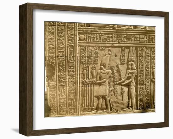 Relief Depicting Ptolemy Viii Euergetes Ii-Egyptian Ptolemaic Period-Framed Giclee Print