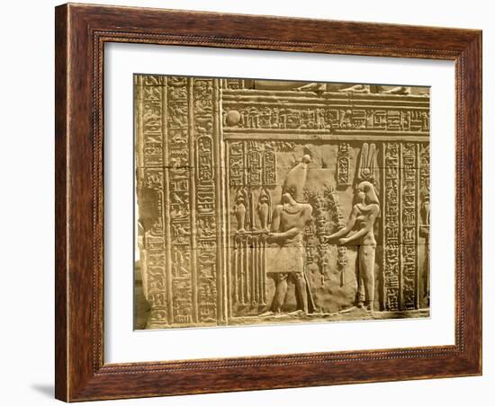 Relief Depicting Ptolemy Viii Euergetes Ii-Egyptian Ptolemaic Period-Framed Giclee Print