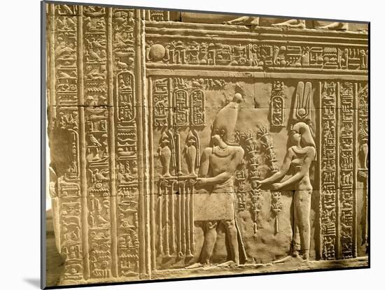 Relief Depicting Ptolemy Viii Euergetes Ii-Egyptian Ptolemaic Period-Mounted Giclee Print