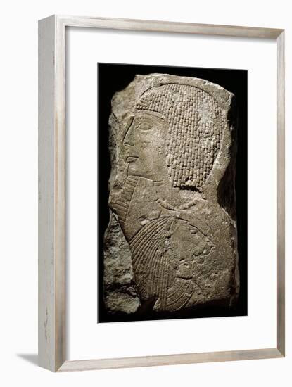Relief depicting Ramesses II with a bound Nubian captive, Ancient Egyptian, 1279-1213 BC-Werner Forman-Framed Giclee Print