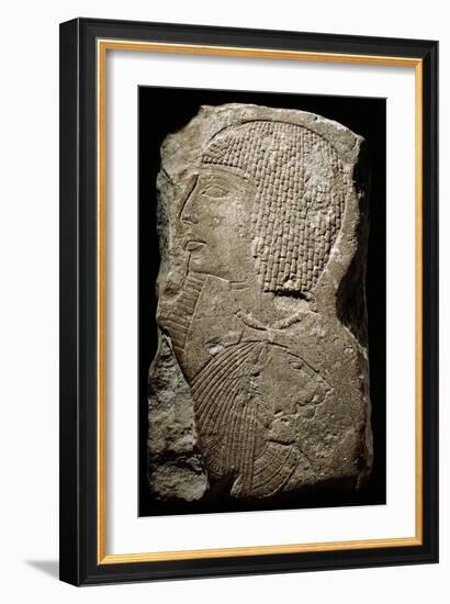 Relief depicting Ramesses II with a bound Nubian captive, Ancient Egyptian, 1279-1213 BC-Werner Forman-Framed Giclee Print