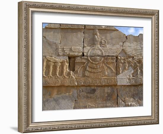 Relief Depicting the God Ahuramazda, Palace of King Darius, Persepolis-null-Framed Photographic Print