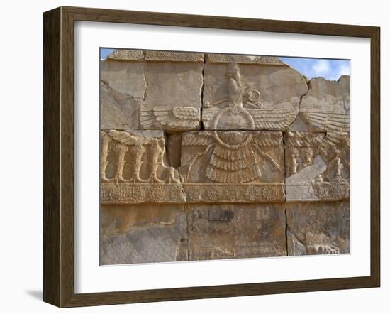 Relief Depicting the God Ahuramazda, Palace of King Darius, Persepolis-null-Framed Photographic Print