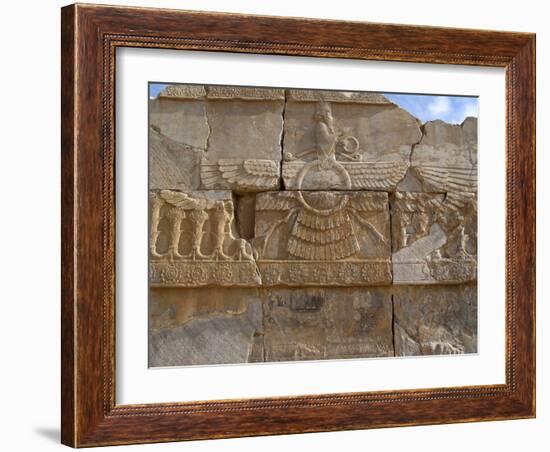 Relief Depicting the God Ahuramazda, Palace of King Darius, Persepolis-null-Framed Photographic Print