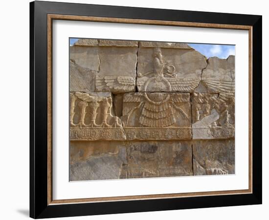 Relief Depicting the God Ahuramazda, Palace of King Darius, Persepolis-null-Framed Photographic Print