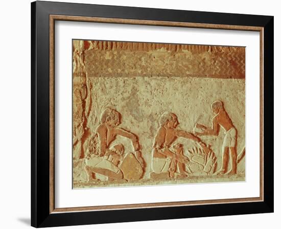 Relief Depicting the Making and Baking of Bread, Old Kingdom-null-Framed Giclee Print
