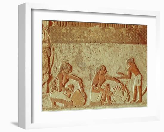 Relief Depicting the Making and Baking of Bread, Old Kingdom-null-Framed Giclee Print