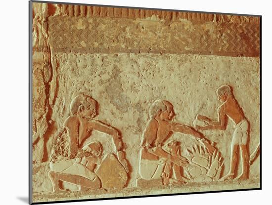 Relief Depicting the Making and Baking of Bread, Old Kingdom-null-Mounted Giclee Print