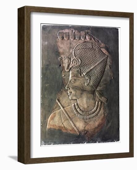 Relief depicting the Pharaoh Amenhotep III, Ancient Egyptian, 18th dynasty, c1390-1352 BC-Werner Forman-Framed Photographic Print