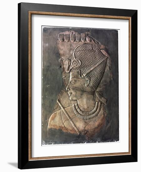 Relief depicting the Pharaoh Amenhotep III, Ancient Egyptian, 18th dynasty, c1390-1352 BC-Werner Forman-Framed Photographic Print