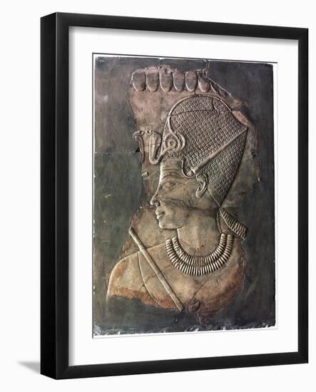 Relief depicting the Pharaoh Amenhotep III, Ancient Egyptian, 18th dynasty, c1390-1352 BC-Werner Forman-Framed Photographic Print