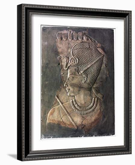 Relief depicting the Pharaoh Amenhotep III, Ancient Egyptian, 18th dynasty, c1390-1352 BC-Werner Forman-Framed Photographic Print