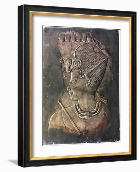 Relief depicting the Pharaoh Amenhotep III, Ancient Egyptian, 18th dynasty, c1390-1352 BC-Werner Forman-Framed Photographic Print