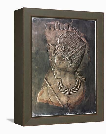 Relief depicting the Pharaoh Amenhotep III, Ancient Egyptian, 18th dynasty, c1390-1352 BC-Werner Forman-Framed Premier Image Canvas