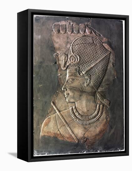 Relief depicting the Pharaoh Amenhotep III, Ancient Egyptian, 18th dynasty, c1390-1352 BC-Werner Forman-Framed Premier Image Canvas