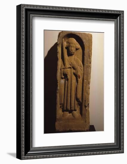 Relief figure of St Magnus from Kirkwall Cathedral, Orkney. (20th century)-CM Dixon-Framed Photographic Print