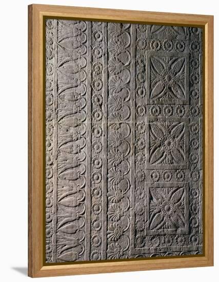 Relief from Ashurbanipal's Palace in Nineveh, Iraq-null-Framed Premier Image Canvas
