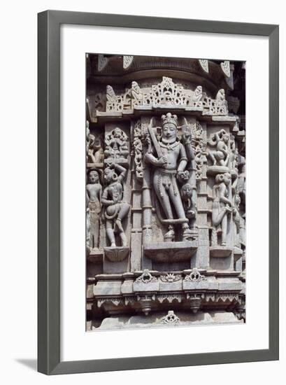Relief from Chaumukha Jain Temple Dating Back to 1439, Near Ranakpur, Rajasthan, India-null-Framed Giclee Print