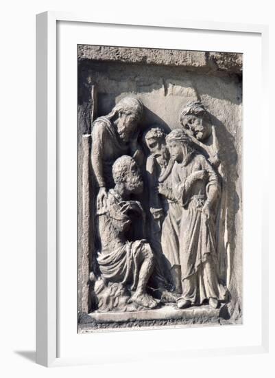 Relief from Door of Last Judgement, Notre Dame Cathedral, Paris, Ile-De-France, France-null-Framed Giclee Print