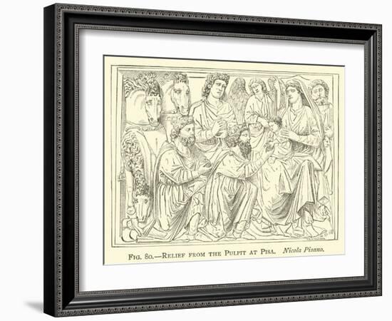 Relief from the Pulpit at Pisa, Nicola Pisano-null-Framed Giclee Print