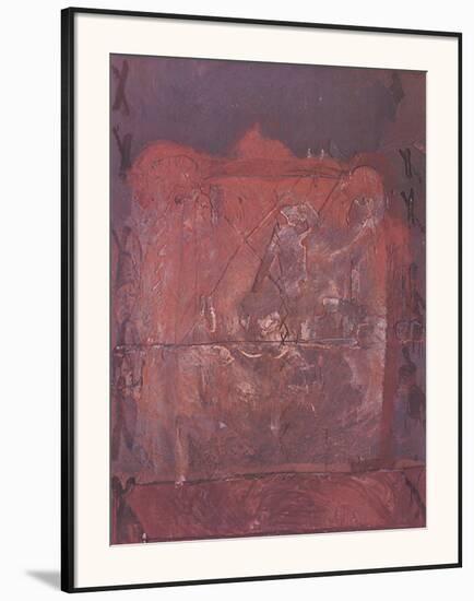 Relief in Ziegelfarbe-Antoni Tapies-Framed Art Print