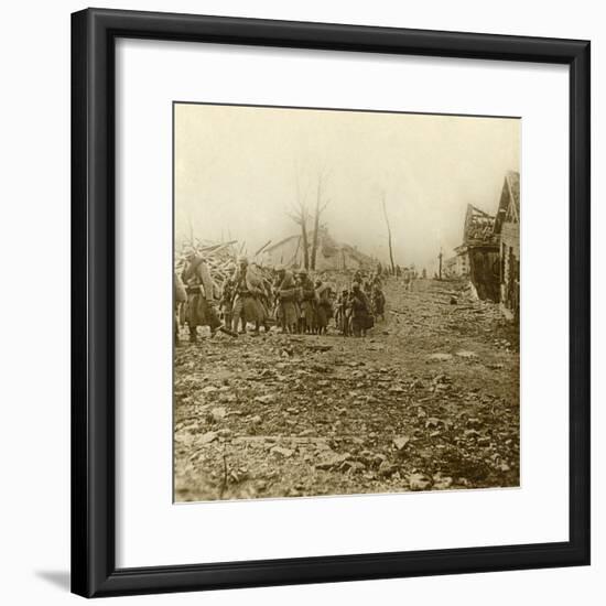 Relief infantry at the attack of Douaumont, northern France, 1916-Unknown-Framed Photographic Print