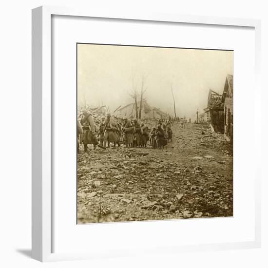 Relief infantry at the attack of Douaumont, northern France, 1916-Unknown-Framed Photographic Print