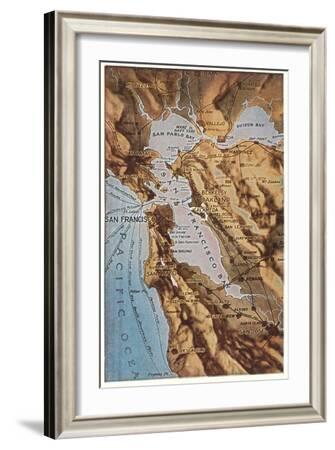 Relief Map of Bay Area, San Francisco, California' Art Print ...