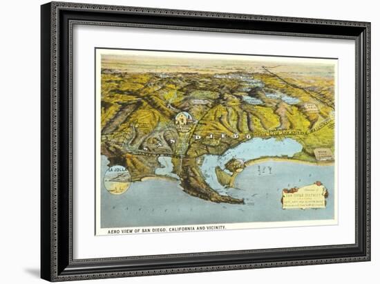 Relief Map of San Diego, California-null-Framed Art Print