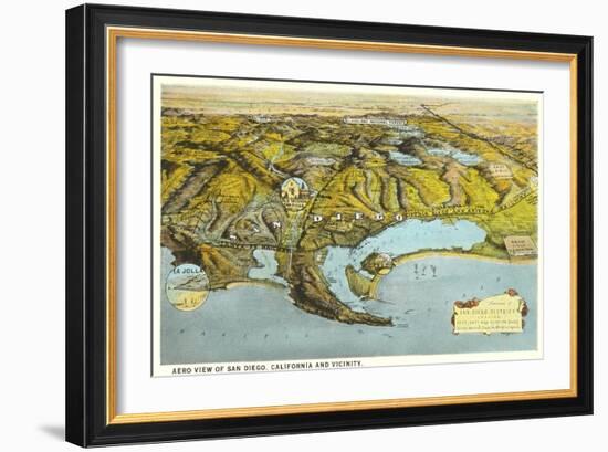 Relief Map of San Diego, California-null-Framed Art Print