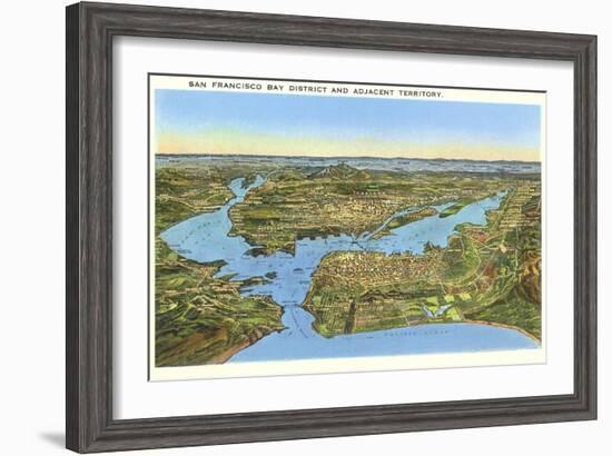 Relief Map of San Francisco, San Francisco, California-null-Framed Art Print