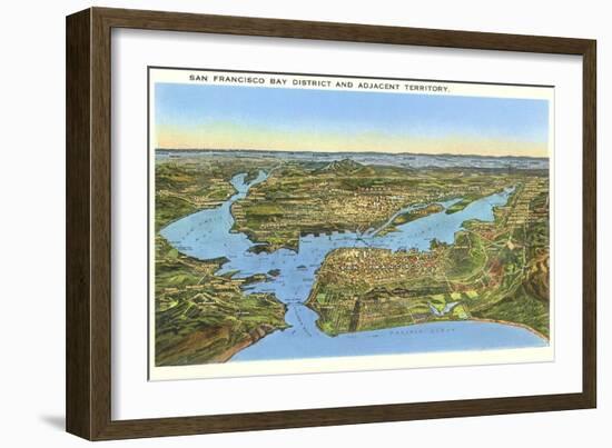 Relief Map of San Francisco, San Francisco, California-null-Framed Art Print